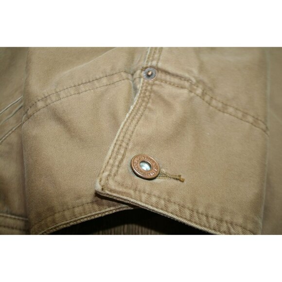VTG Old Navy Canvas Barn Chore Coat Mens XXL Brown Fleece Lined Workwear Jacket - Picture 3 of 9